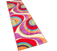 SrS Rugs® Candy Rainbow Rug Runner - for Living Room, Lounge, Hallway, Kids Room, Playroom, Nursery - Boys & Girls - Hippy - Pride - Brighten Your Home (Swirls, 67cm x 300cm)