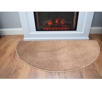 SrS Rugs Fireside Rug for Living Room Half Moon Hearthplace Mat Soft Pile (Biege)