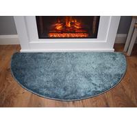 SrS Rugs Fireside Rug for Living Room Half Moon Hearthplace Mat Soft Pile (Dark Teal)