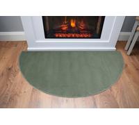SrS Rugs Fireside Rug for Living Room Half Moon Hearthplace Mat Soft Pile (Plain Green)