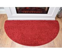 SrS Rugs® Half Moon Semi Circle Non Slip Machine Washable Hearth Living Room Fireside Rugs (Red)