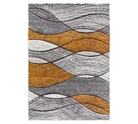 SrS Rugs® Impulse - Area Rug for Living Room, Bedroom, Hallway Runner Rug - Abstract Geometric Design - Provides Home with Comfort and Warmth (Orange Waves, 160cm x 220cm)