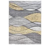 SrS Rugs® Impulse - Area Rug for Living Room, Bedroom, Hallway Runner Rug - Abstract Geometric Design - Provides Home with Comfort and Warmth (Yellow Waves, 67cm x 240cm)