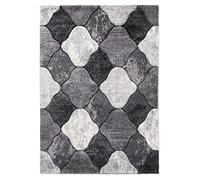 SrS Rugs® Impulse - Area Rug for Living Room, Bedroom, Hallway Runner Rug - Abstract Geometric Design - Provides Home with Comfort and Warmth (Grey Coblo, 80cm x 150cm)