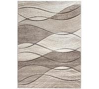 SrS Rugs® Impulse - Area Rug for Living Room, Bedroom, Hallway Runner Rug - Abstract Geometric Design - Provides Home with Comfort and Warmth (Beige, 120cm x 170cm)