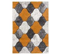 SrS Rugs® Impulse - Area Rug for Living Room, Bedroom, Hallway Runner Rug - Abstract Geometric Design - Provides Home with Comfort and Warmth (Orange Coblo, 120cm x 170cm)