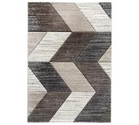 SrS Rugs® Impulse - Area Rug for Living Room, Bedroom, Hallway Runner Rug - Abstract Geometric Design - Provides Home with Comfort and Warmth (Greige Chevron, 80cm x 150cm)