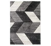 SrS Rugs® Impulse - Area Rug for Living Room, Bedroom, Hallway Runner Rug - Abstract Geometric Design - Provides Home with Comfort and Warmth (Grey Chevron, 160cm x 220cm)