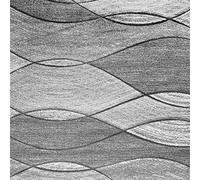 SrS Rugs® Impulse - Carpet Runners Rug Mat for Living Room, Bedroom, Hallway - Abstract Geometric Waves Design (Grey, Length: 9' (66cm x 274 cm))