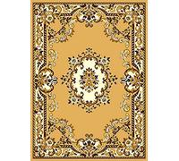 SrS Rugs® Luna Collection, Living Room Rug and Hallway Runner, with Soft Smooth 8mm Pile. Traditional Floral Design. 6 Colours, 6 Sizes (Beige, 80cm x 150cm)