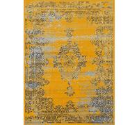 SrS Rugs® Luna Collection, Living Room Rug and Hallway Runner, with Soft Smooth 8mm Pile. Traditional Floral Design. 6 Colours, 6 Sizes (Vintage Gold, 160cm x 225cm)