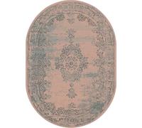 SrS Rugs® Luna Collection, Living Room Rug and Hallway Runner, with Soft Smooth 8mm Pile. Traditional Floral Design. 6 Colours, 6 Sizes (Vintage Pink Oval, 160cm x 225cm)