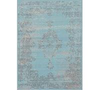 SrS Rugs® Luna Collection, Living Room Rug and Hallway Runner, with Soft Smooth 8mm Pile. Traditional Floral Design. 6 Colours, 6 Sizes (Vintage Blue, 60cm x 110cm)