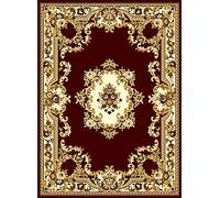 SrS Rugs® Luna Collection, Living Room Rug and Hallway Runner, with Soft Smooth 8mm Pile. Traditional Floral Design. 6 Colours, 6 Sizes (Brown, 60cm x 110cm)