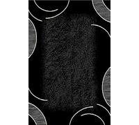 SrS Rugs® Luna Collection, Living Room Rugs, Hallway Runners, with Soft Smooth 8mm Pile. Contemporary Borders Design. 7 Colours, 9 Sizes (Black Swirl, 120 x 170 cm)