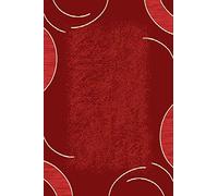 SrS Rugs® Luna Collection, Living Room Rugs, Hallway Runners, with Soft Smooth 8mm Pile. Contemporary Borders Design. 7 Colours, 9 Sizes (Red Swirl, 70 x 300 cm)