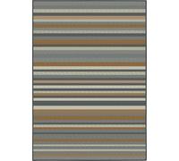 SrS Rugs® Luna Collection, Made To Measure, Modern Long Carpet Runner Rug for Entrance Hall and Stairs. Smooth Soft 8mm Depth Pile. 70cm Wide. Any length (Stripes Grey | Yellow, Length: 13' (396cm))