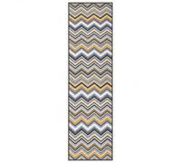 SrS Rugs® Luna Collection, Modern Long Carpet Runner Rug for Entrance Hall and Stairs. Smooth Soft 8mm Depth Pile. 70cm Wide. Any length (Chevron Grey Gold, Length: 7' (213cm))