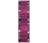 SrS Rugs® Luna Collection, Modern Long Carpet Runner Rug for Entrance Hall and Stairs. Smooth Soft 8mm Depth Pile. 70cm Wide. Any length (Purple Borders, Length: 10' (305cm))