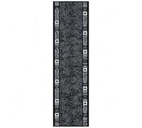 SrS Rugs® Luna Collection, Modern Long Carpet Runner Rug for Entrance Hall and Stairs. Smooth Soft 8mm Depth Pile. 70cm Wide. Any length (Black Borders, Length: 20' (610cm))