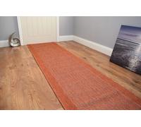 SrS Rugs® Luna Flatweave Collection, Reversible Indoor Outdoor Runner Rug for Hallway, Kitchen, and Entrance. Smooth Soft 2mm Depth Pile. 70cm Wide. Any Length (Flatweave Terra, Length: 3' (91cm))