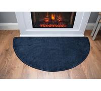 SrS Rugs® Plain Half Moon Semi Circular Silver Brown Red Black Grey Purple Green Shaggy Pile Rug Different (Navy Blue 70cm X 137cm)