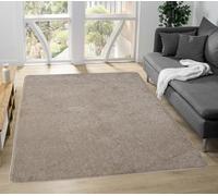 SrS Rugs® Plain Half Moon Semi Circular Silver Brown Red Black Grey Purple Green Shaggy Pile Rug Different (Beige 100cm x 150cm (Rectangle))