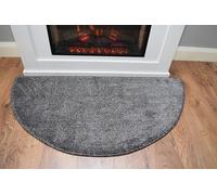SrS Rugs® Plain Half Moon Semi Circular Silver Brown Red Black Grey Purple Green Shaggy Pile Rug Different (Ash Grey)