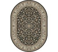 SrS Rugs® Round Circle Large Small Living Room Mat Rug 13 Designs 3 Sizes (Classical Black, 160cm x 225cm Oval Shape)