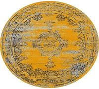 SrS Rugs® Round Circle Large Small Living Room Mat Rug 13 Designs 3 Sizes (Distressed Gold, 120cm Circle)