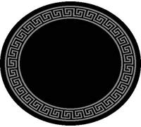 SrS Rugs® Round Circle Large Small Living Room Mat Rug 13 Designs 3 Sizes (Greek Key Black, 100cm Cirlce)