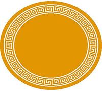 SrS Rugs® Round Circle Large Small Living Room Mat Rug 13 Designs 3 Sizes (Greek Key Ochre, 120cm Circle)