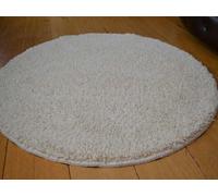 SrS Rugs® Thick Soft Shaggy Moon Circle Red Black Grey Bath Mats Rubber Backed (Cream, 80cm Circle)