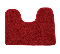 SrS Rugs® Toilet Mats Pedestal Only Machine Washable Non Slip Rubber Backed U Shaped Extra Thick Soft Shaggy Fluffy Absorbent Bathroom Rug (Red)