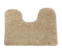 SrS Rugs® Toilet Mats Pedestal Only Machine Washable Non Slip Rubber Backed U Shaped Extra Thick Soft Shaggy Fluffy Absorbent Bathroom Rug (Latte)