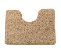 SrS Rugs® Toilet Mats Pedestal Only Machine Washable Non Slip Rubber Backed U Shaped Extra Thick Soft Shaggy Fluffy Absorbent Bathroom Rug (Coffee)