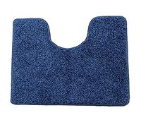 SrS Rugs® Toilet Mats Pedestal Only Machine Washable Non Slip Rubber Backed U Shaped Extra Thick Soft Shaggy Fluffy Absorbent Bathroom Rug (Navy Blue)