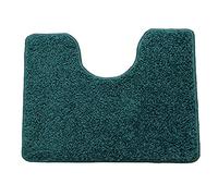 SrS Rugs® Toilet Mats Pedestal Only Machine Washable Non Slip Rubber Backed U Shaped Extra Thick Soft Shaggy Fluffy Absorbent Bathroom Rug (Dark Green)