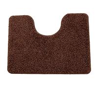 SrS Rugs® Toilet Mats Pedestal Only Machine Washable Non Slip Rubber Backed U Shaped Extra Thick Soft Shaggy Fluffy Absorbent Bathroom Rug (Brown)