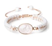 SRSDG Chakra Bracelet,Hand Crafted Double-Layer Boho Bracelet，Adjustable Braided Beads Stone Pendant Bracelet ，For Men Women White Porcelain Egg-Shaped