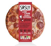 SRSLY Low Carb Double Pepperoni Pizza 9 Inch Multipack of 9 | Keto Low Carb Low Sugar High Protein Halal | Crispy Base Full Flavour Toppings Ready to Bake | Fresh Frozen Pizza Multipack