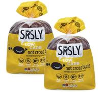 SRSLY Low Carb Hot Cross Buns | 2 Packs | 8 Buns | Freshly Baked | Keto Breakfast Snack | 4.7g Carbs Per Bun | High Protein | High Fibre | Certified by Sugarwise | Guilt Free Keto Bread