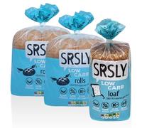 SRSLY Low Carb Keto Bread Bundle | 0.7G Carbs Per Slice 2G Per Roll, Freshly Baked High Protein High Fibre | 1 Loaf 8 Large Rolls, Sugarwise Certified Low Sugar Low Calorie Bread Bundle