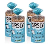 SRSLY Low Carb Keto Bread - Only 0.7g Carbs & 43 Kcals Per Slice - Freshly Baked Light & Fluffy - Sugarwise Certified Low Sugar Bread - High Protein High Fibre - 1 Sliced Loaf - Pack of 4