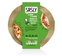 SRSLY Low Carb Keto Pizza Bases 9 Inch - 1 Pack of 2 Pizza Bases - Low Sugar High Protein - Only 261 Kcals Per Base - Vegan Crisp Pizza Base - Fresh Frozen