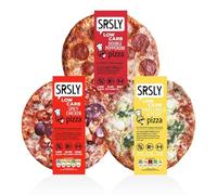 SRSLY Low Carb Keto Pizzas - 9 Inch - Multipack of 3 - Mixed Flavour Bundle - Low Carb Low Sugar High Protein Pizza with Crispy Bases for Filling Keto Friendly Everyday Meals for Simple Home Dinners