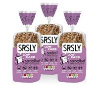 SRSLY Low Carb Sliced Seeded Keto Bread - 1.1g Carbs & 57 Kcals Per Slice - Freshly Baked Light Texture - Sugarwise Certified High Protein High Fibre Lower Calorie Bread - Pack of 3