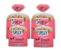 SRSLY Low Carb White Hot Dog Rolls x4-2.4g Carbs Per Roll, High Protein & High Fibre - Soft & Fluffy Bakery-Style Rolls - Freshly Baked & Freezer Friendly - Pack of 4
