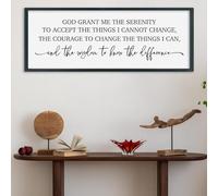SRSZHIYUE Serenity Prayer Christian Inspirational Quote Wall Decor Art 32"×12" Rustic Catholic Bible Verse Holy God Grant Me Religious Sign Farmhouse Home Living Room Religious Horizontal (Black)