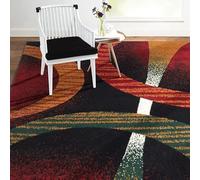 SRTJURFG Area Rug Large Soft Washable 180 x 280 cm Rectangle Rugs for Living Room Bedroom Playroom Office Dining Room Home Decor Carpet modern retro geometric red green